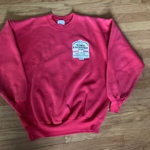 Vibrant Red Crewneck Sweater stock exchange bar Bisbee Arizona